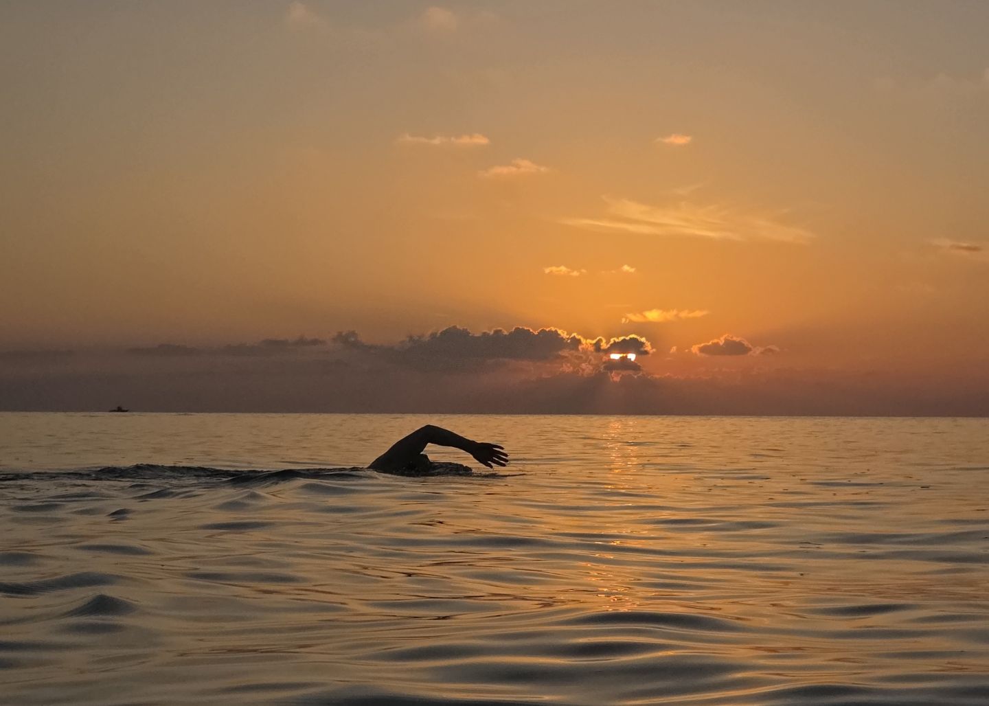 Liz sunset swim Maldives